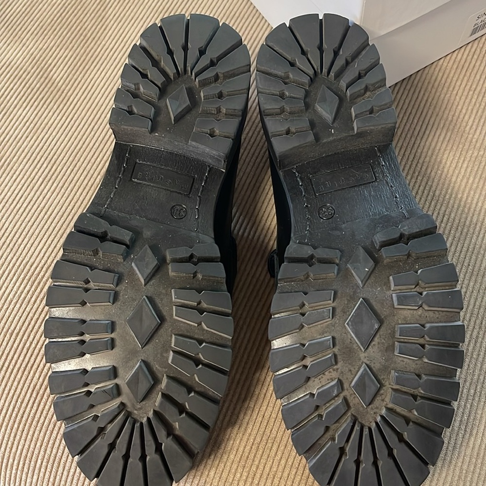 Women’s Black Loafers / Leather & Suede Penny Loafers by Maguire - Picture 3 of 8